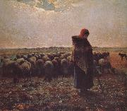 Jean Francois Millet Shepherdess china oil painting reproduction